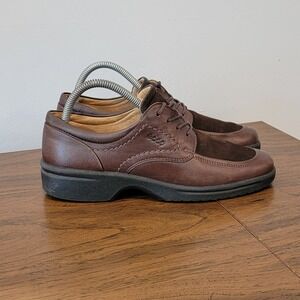 ECCO Shoes Flair Leather Women's‎ Brown Tie Loafers Euro Size 39 US 8-8.5